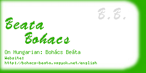 beata bohacs business card