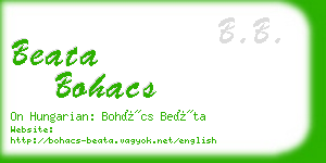 beata bohacs business card